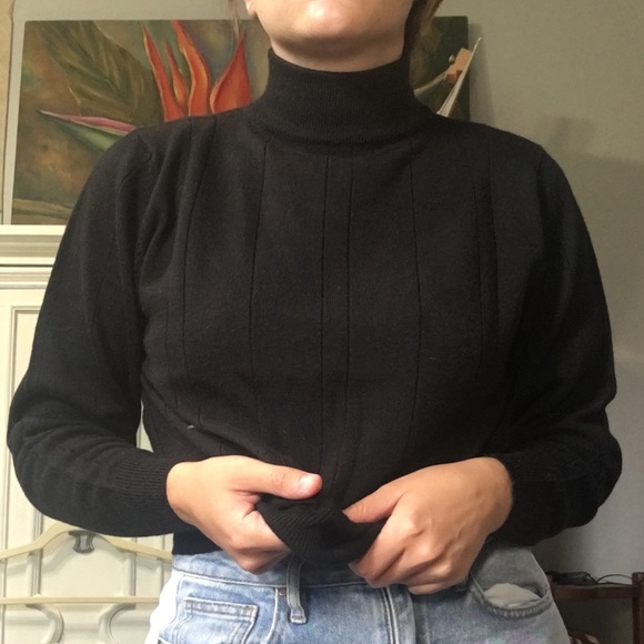 Black Mock Neck Sweater